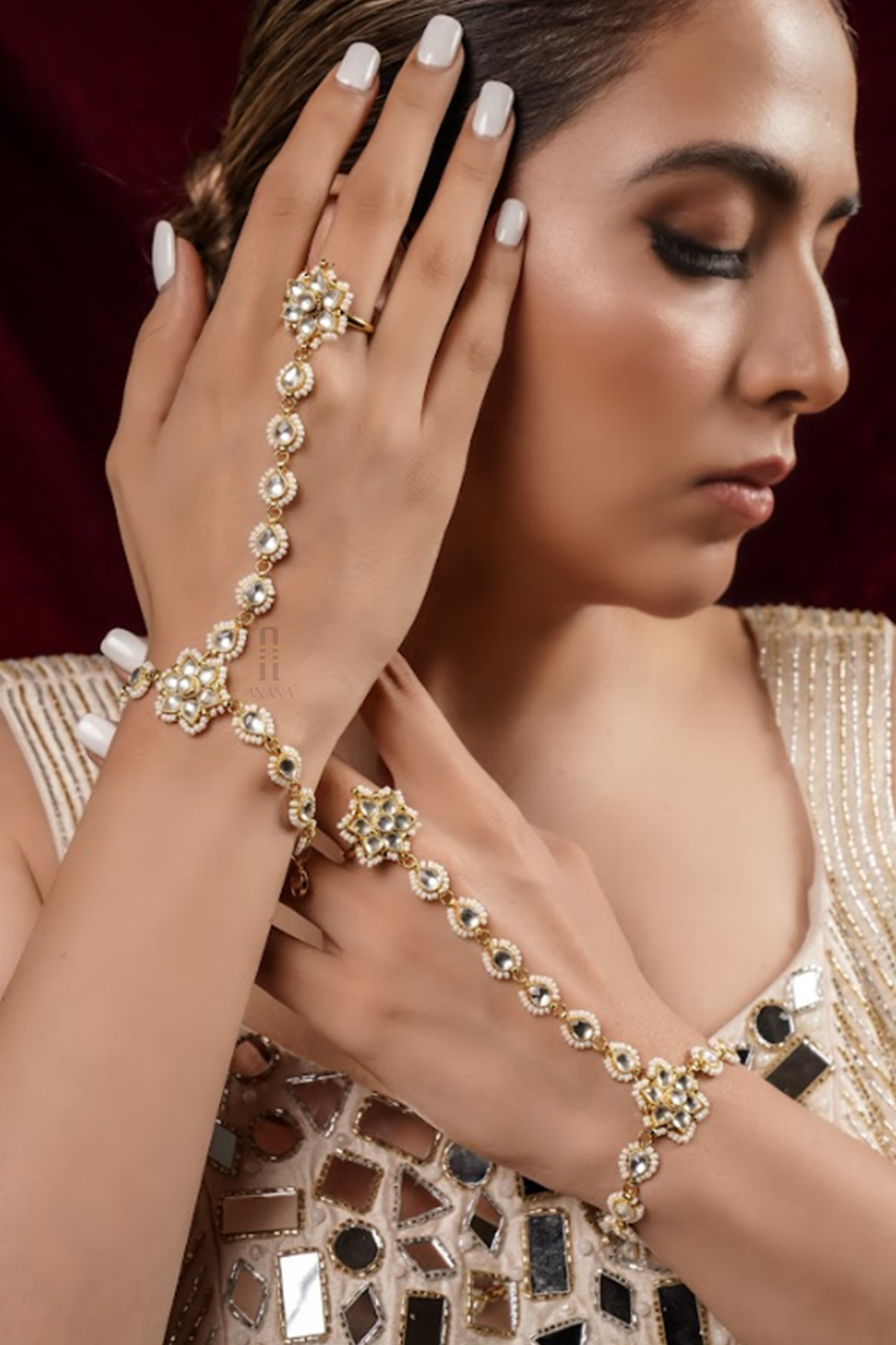 Anjali Jadau Kundan Haathphool - Anana