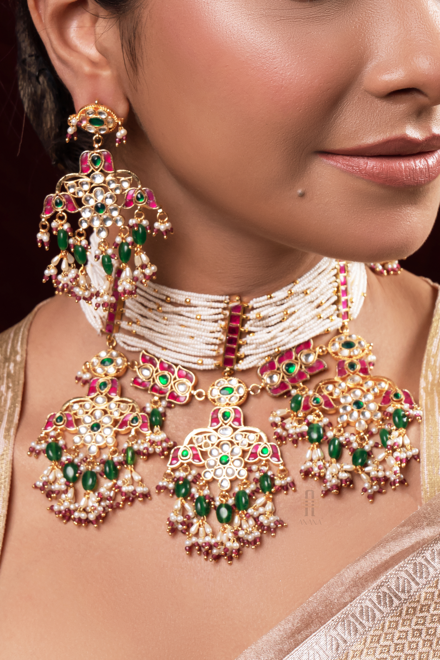 Anuradha jadau Kundan Set - Anana