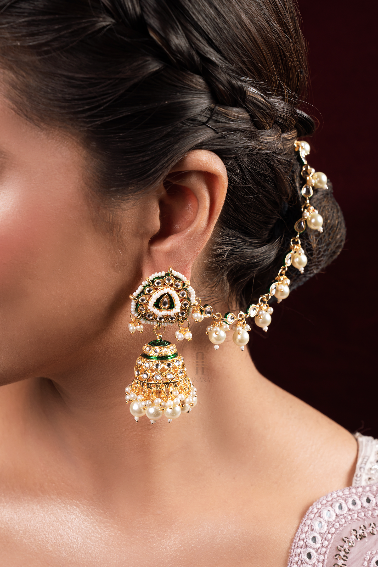 Aradhya Jadau Kundan Earrings - Anana