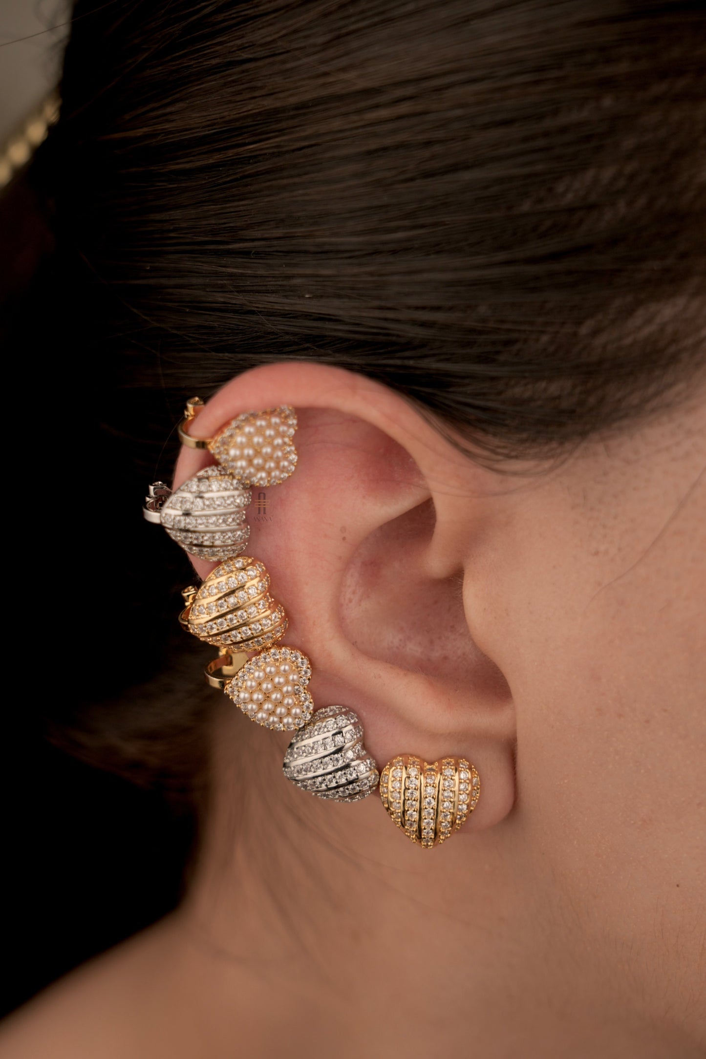 Little Heart Cuff Earrings
