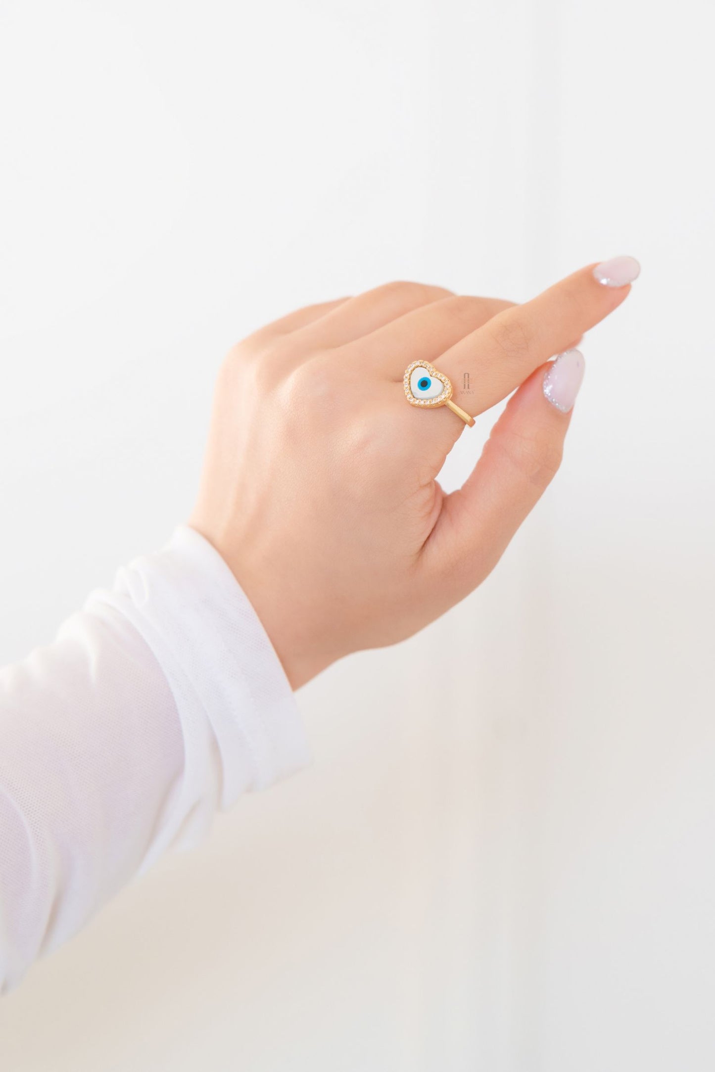 Elora Heart Evil Eye Ring - Anana