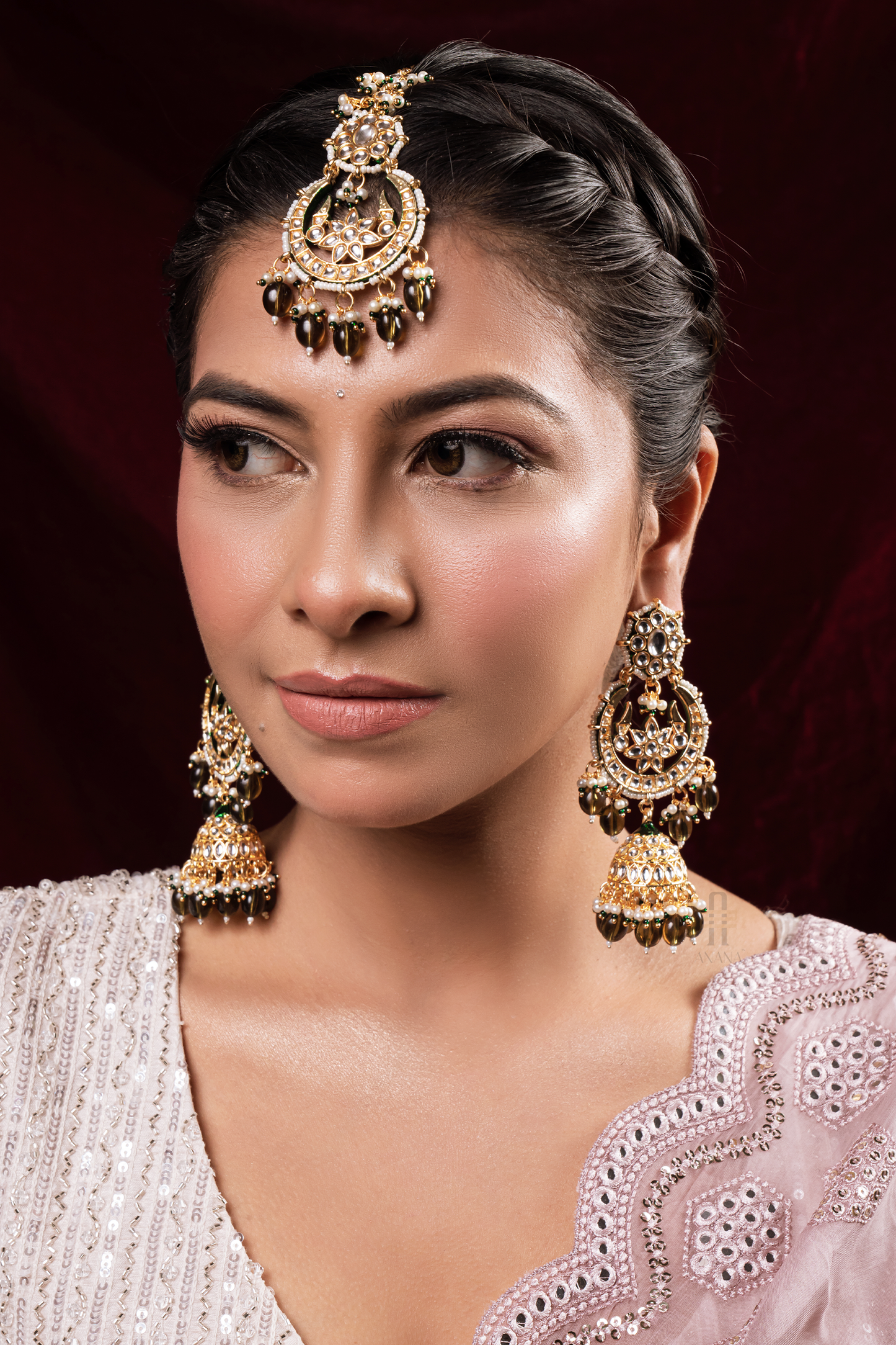 Ishita Earrings and Maang Tikka Combo - Anana