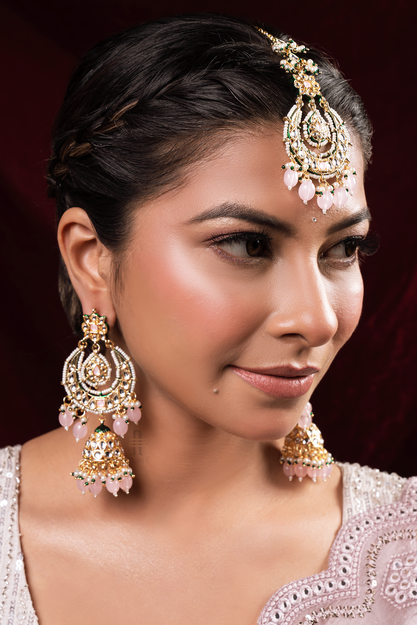 Ishita Earrings and Maang Tikka Combo - Anana