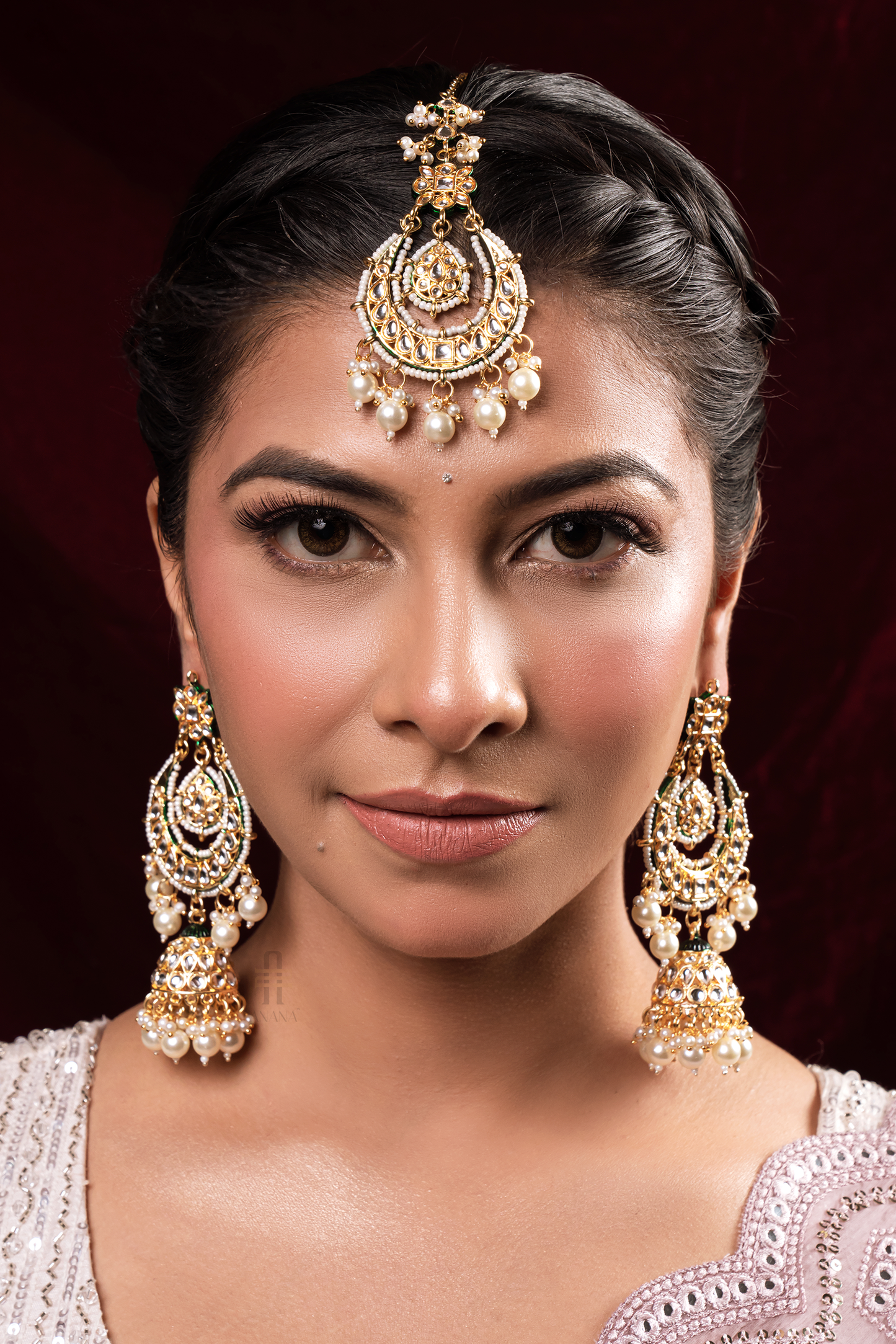 Ishita Earrings and Maang Tikka Combo - Anana