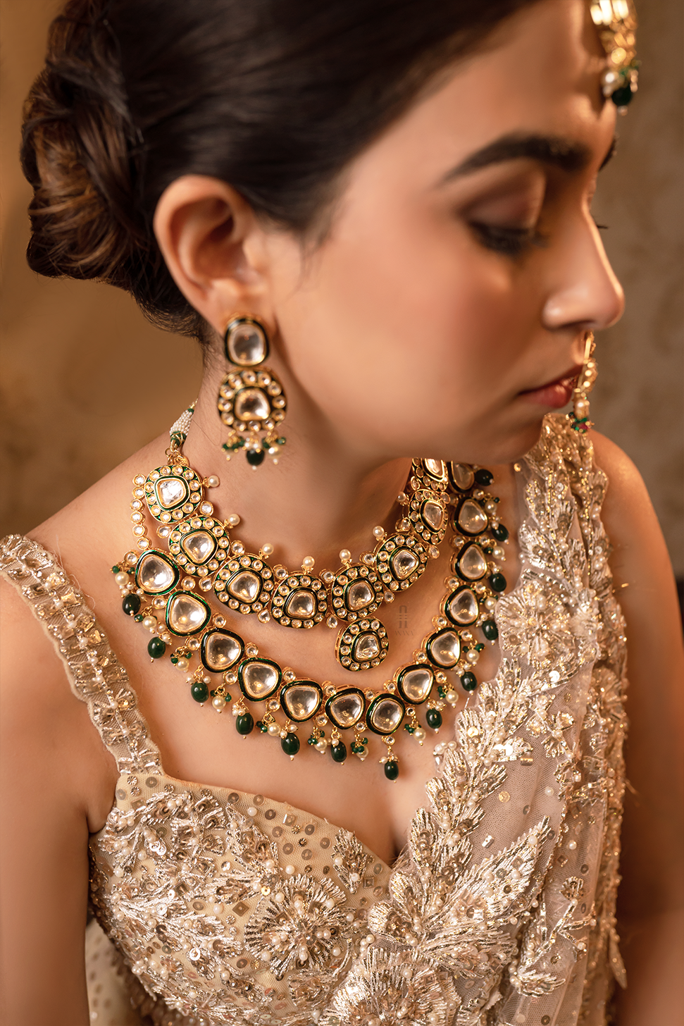Mastani Necklace Set with Maang tikka - Anana