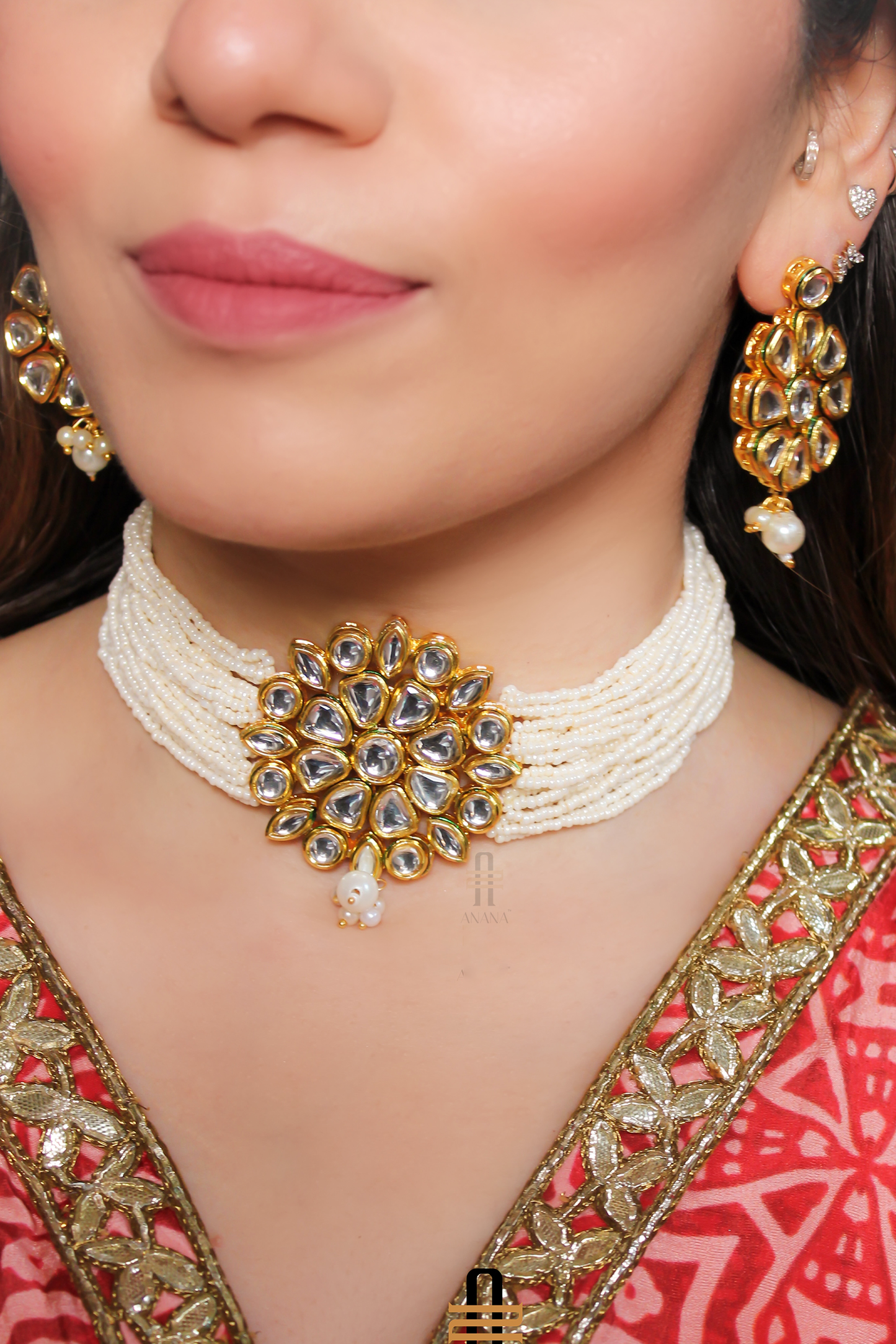 Meher Jadau Kundan Choker Set - Anana