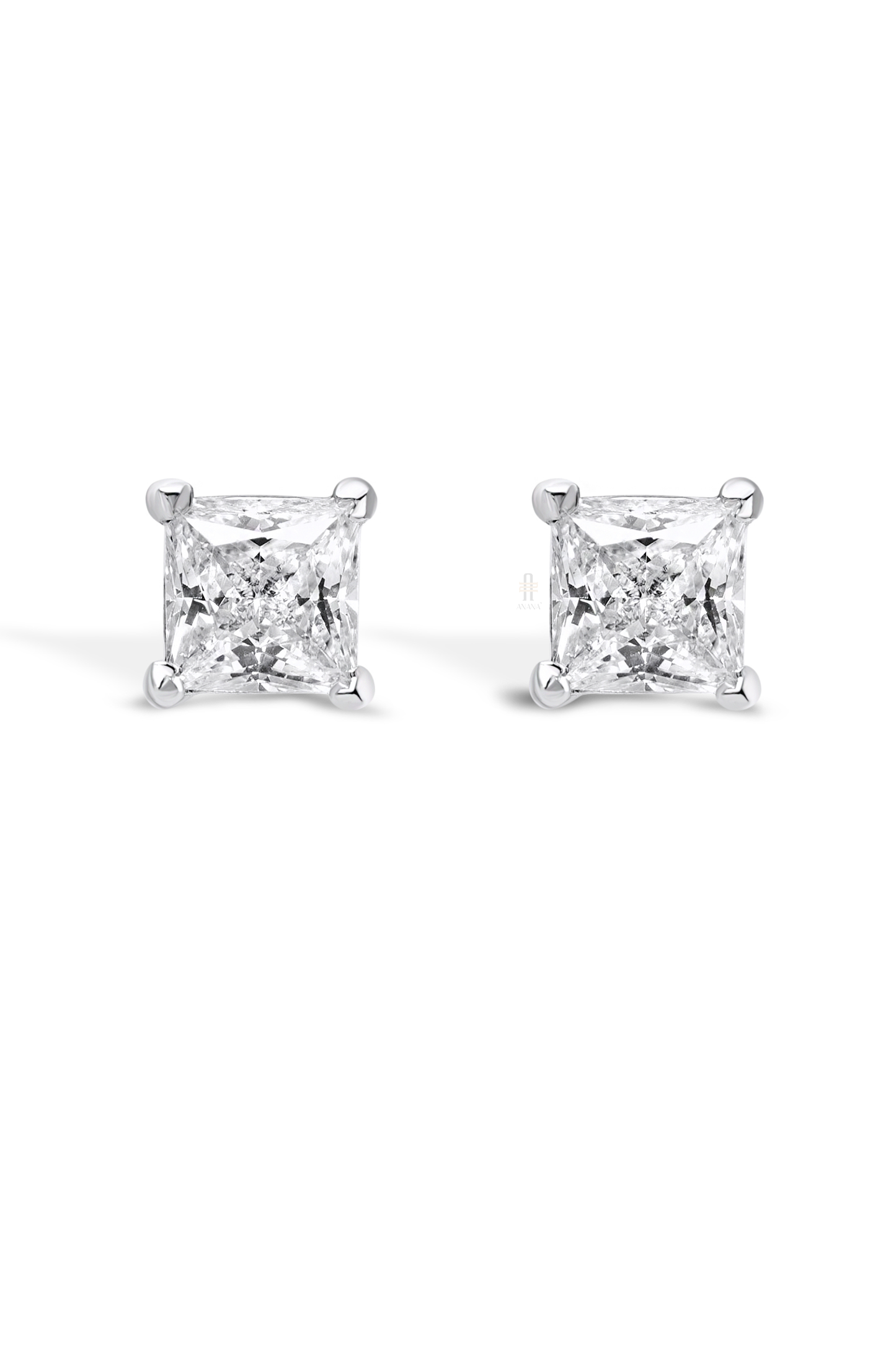 Milani 1 & 2 Carat Princess cut Solitaire Earrings - Anana