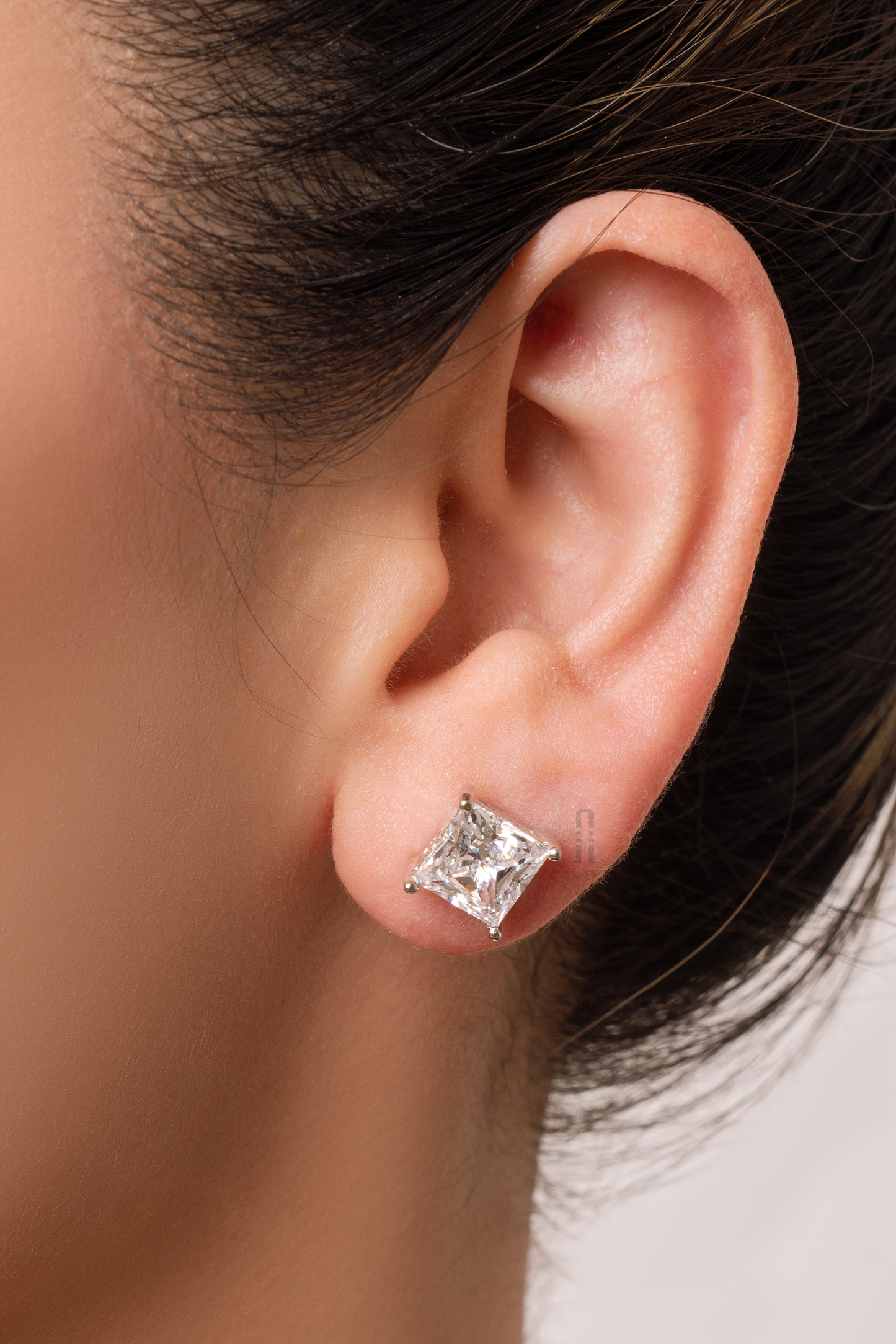 Milani 1 & 2 Carat Princess cut Solitaire Earrings - Anana