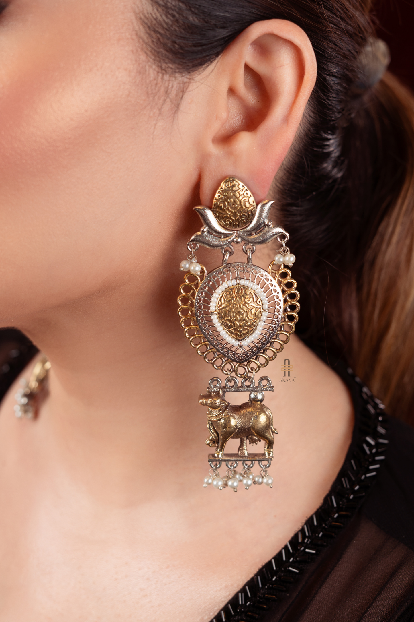 Nandi Dangler/Jhumkha Earrings