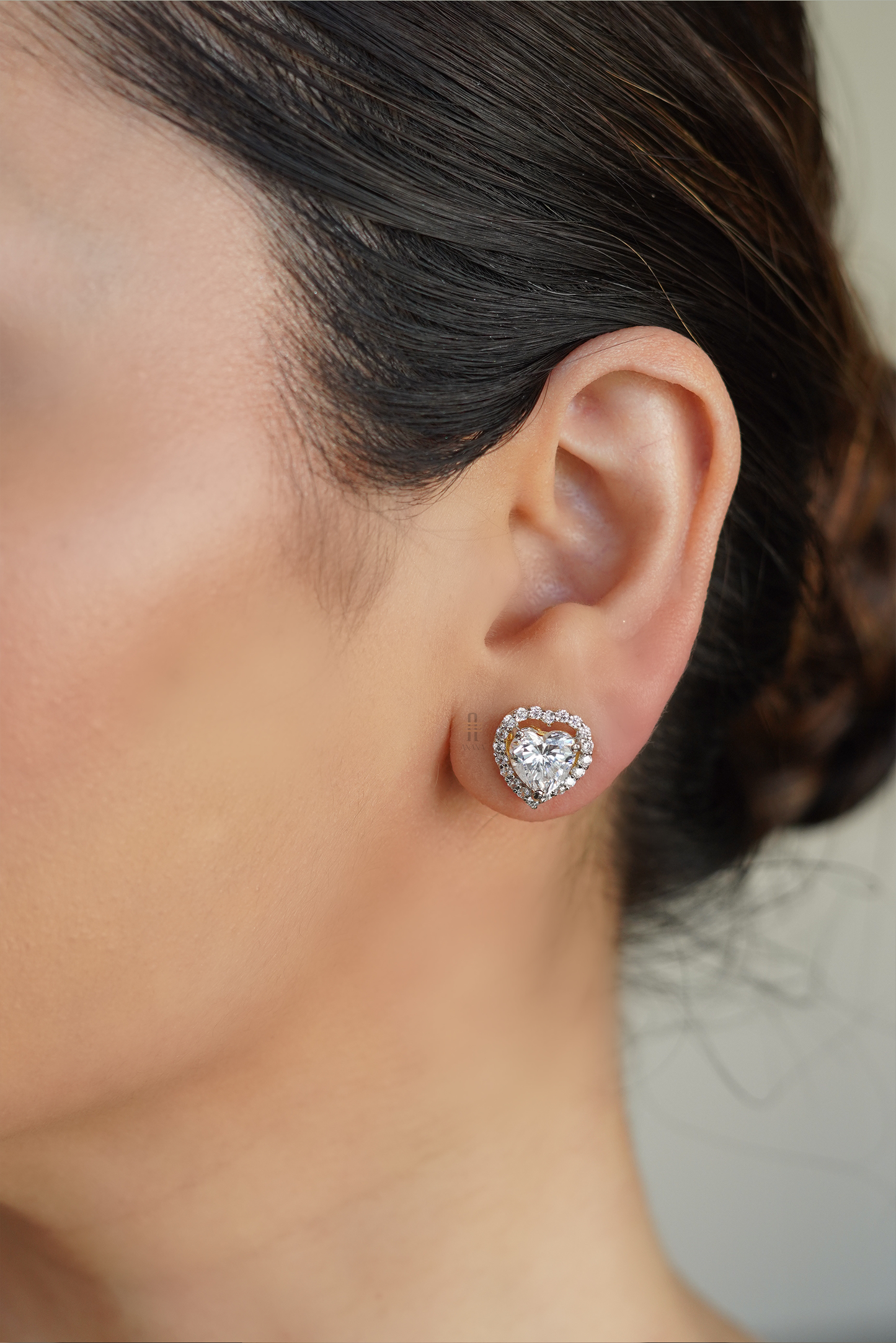 Nova 0.84 carat Heart Solitaire Earrings - Anana