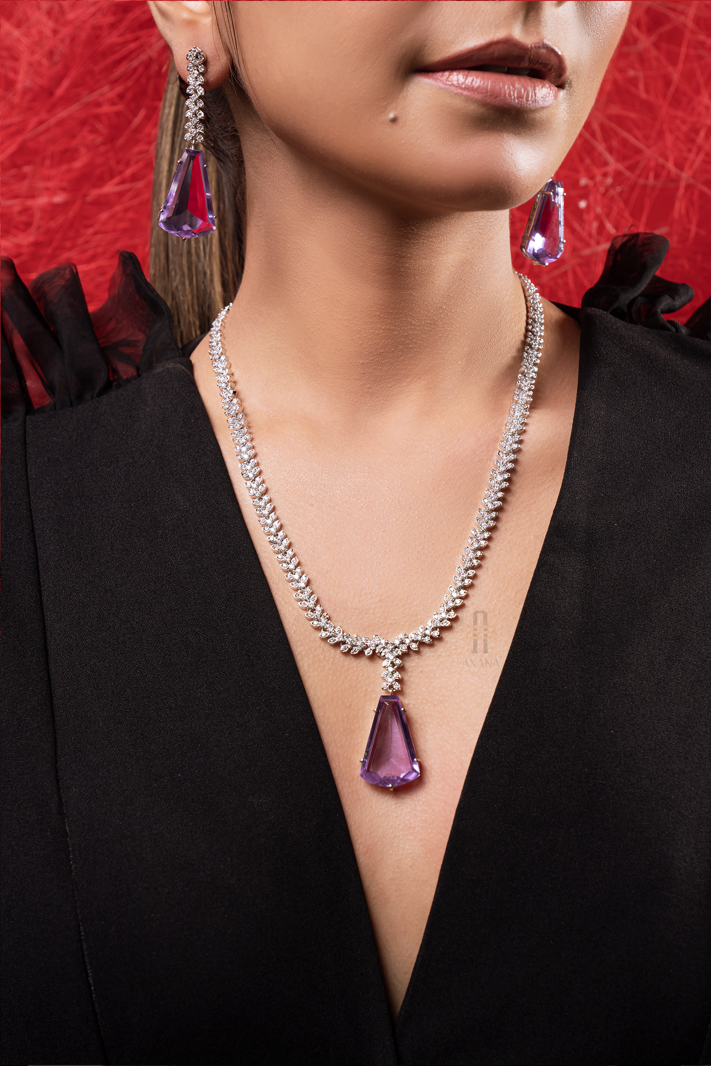 Olivia Diamond Pendant Set - Anana