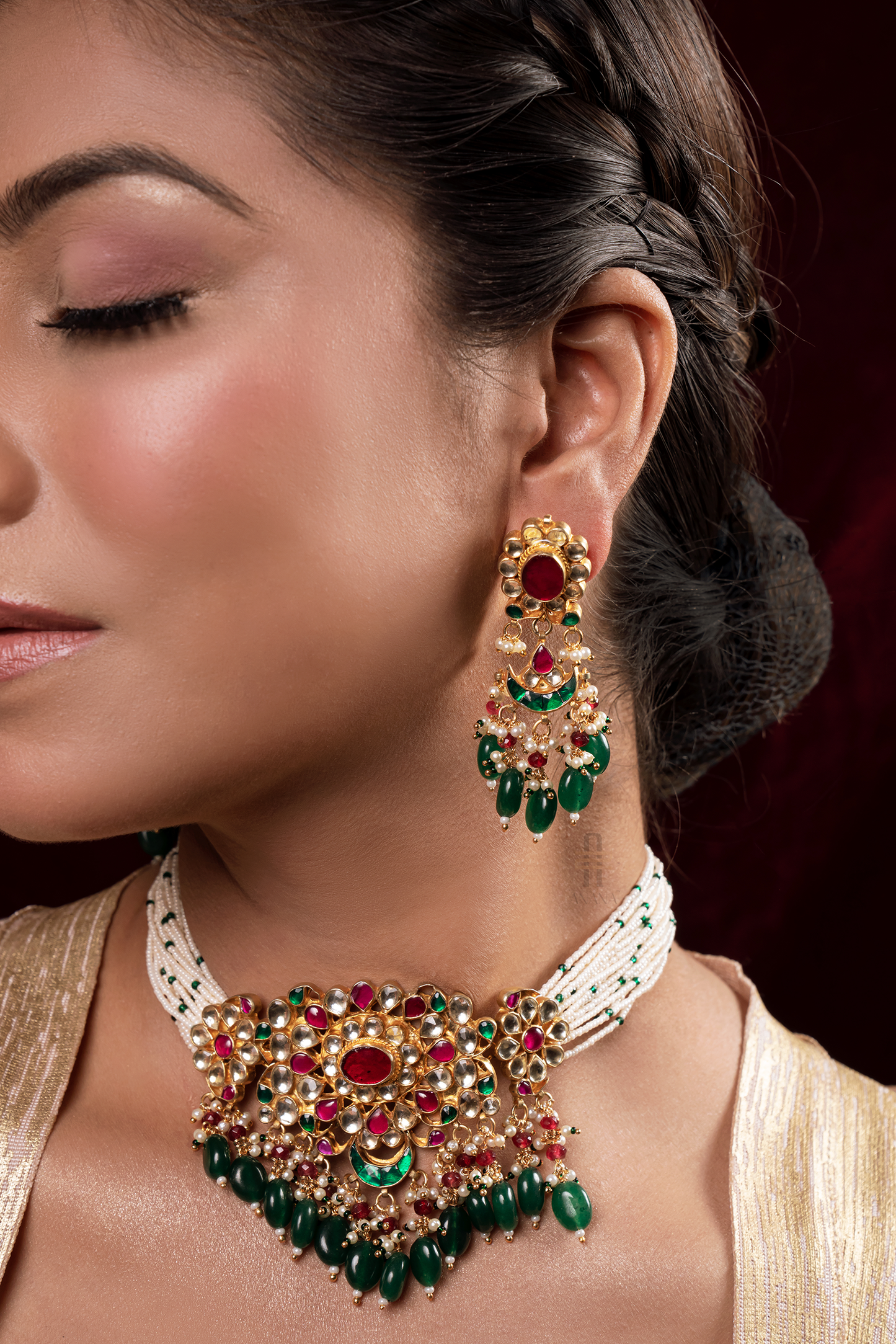 Vaidehi Jadau Kundan Choker Set - Anana