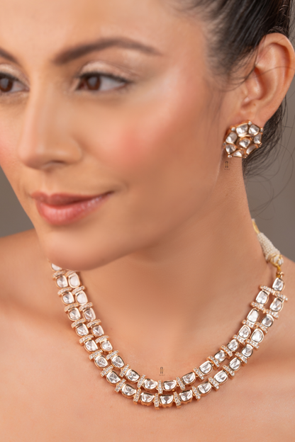 Yamini Choker Set With Mosinate Polki