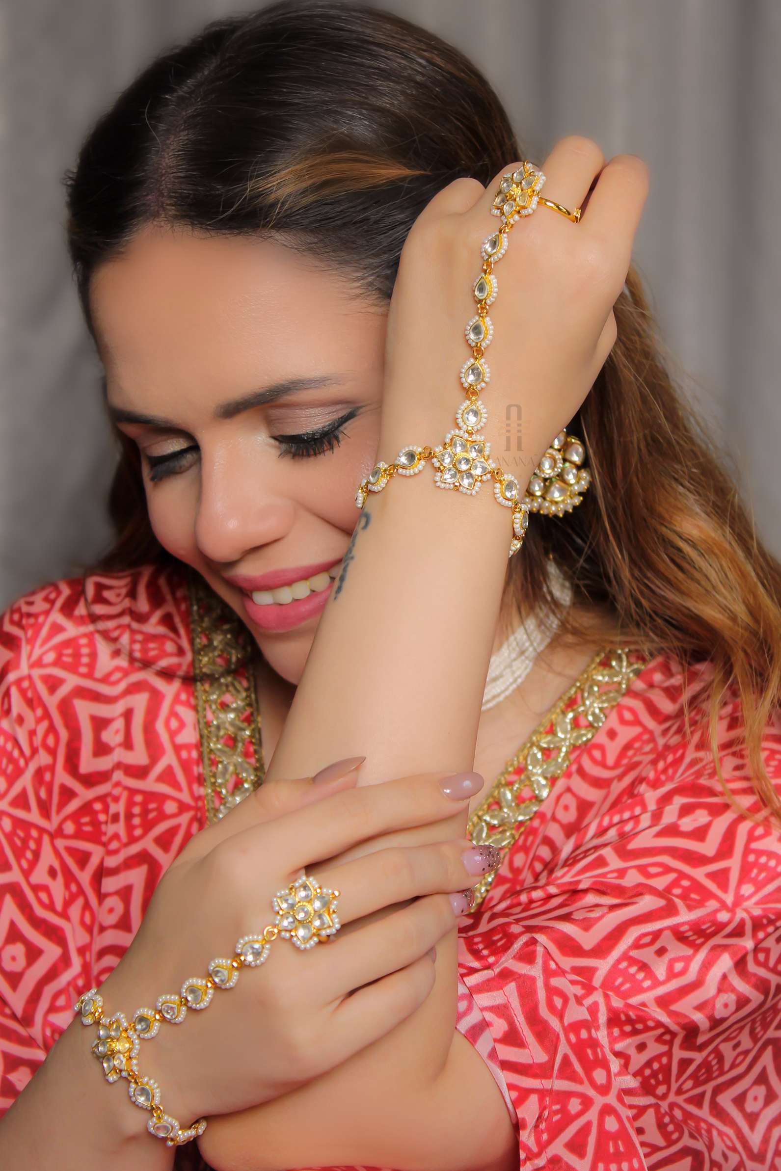Traditional Punjabi Bracelet in 925 Silver with Gold PlatingBG 055