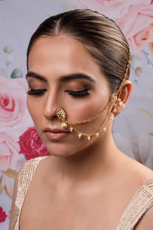 Bhumi Jadau Kundan Nose Pin/Nath