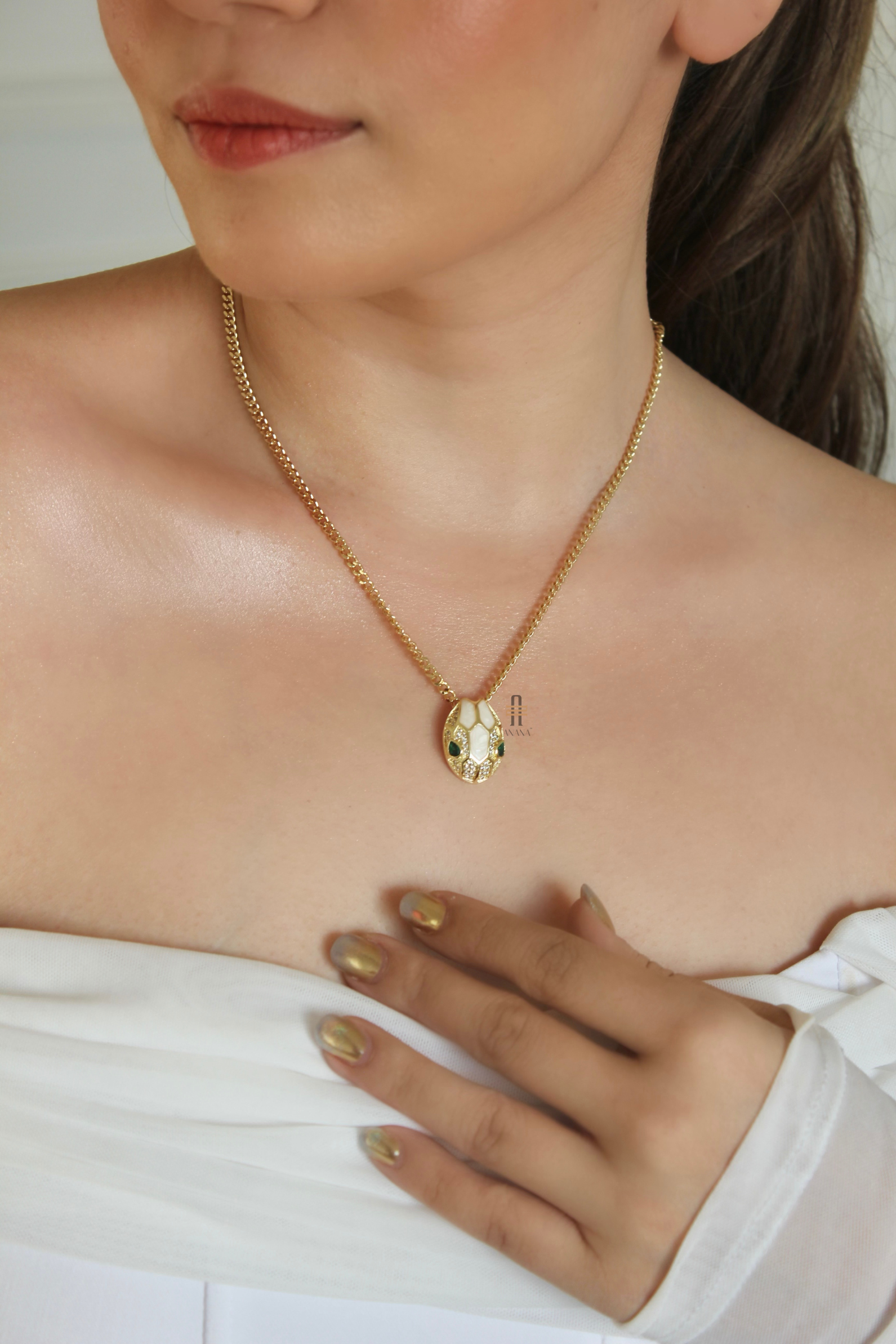Python snake pendant necklace - Anana